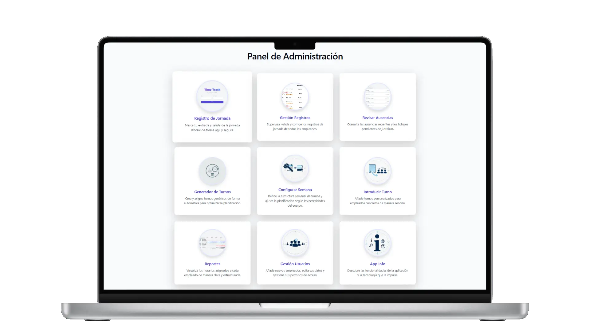 WorkSchedFlow Panel de Administración - Control total de módulos y usuarios
